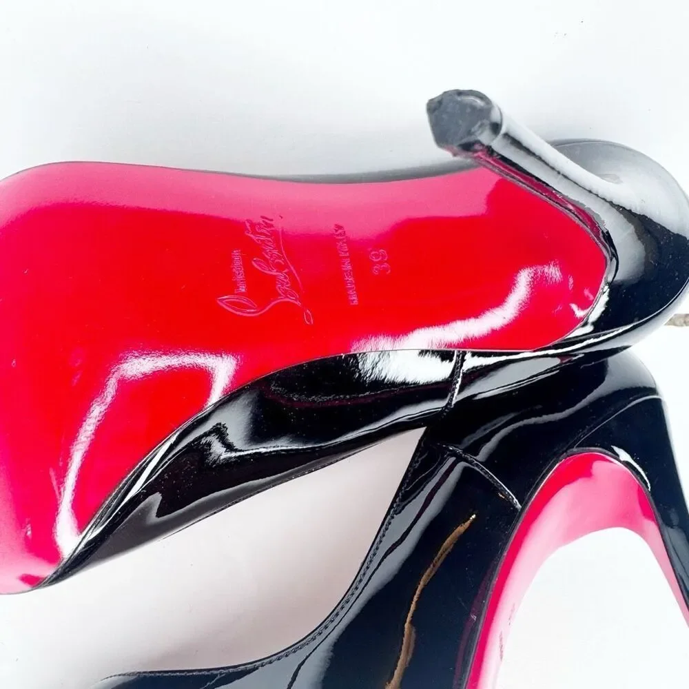 Christian Louboutin So Kate 120 Black Patent Leather Pumps High Heels Women’s 39